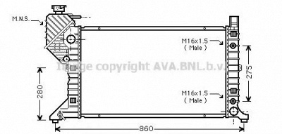 AVA QUALITY COOLING msa2343 -  Радиатор, охлаждение двигателя